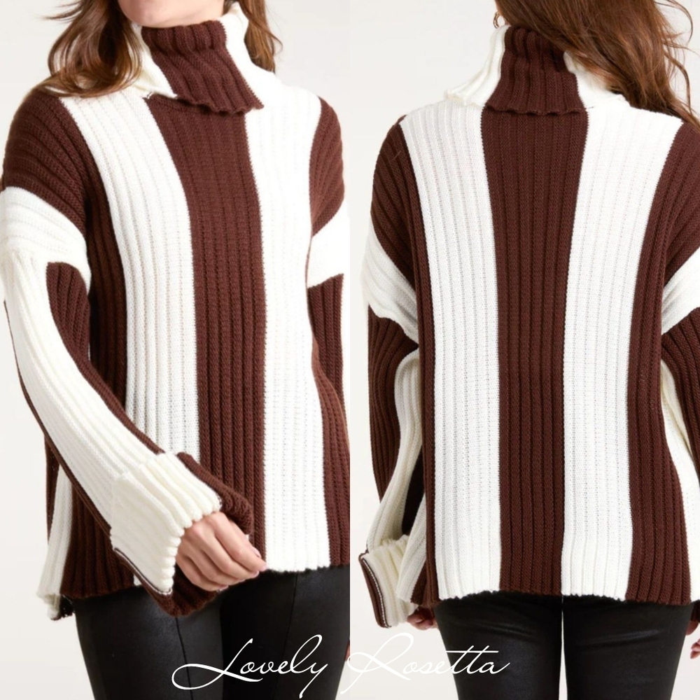 Colorblock Turtle Neck Sweater - Picture 5 of 7